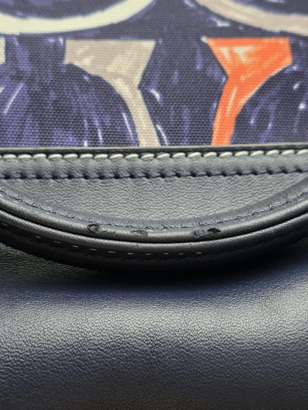 Coach Candace 19951 Legacy Navy Multicolor Leather Carryall Satchel Bag